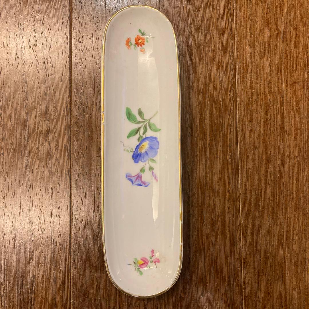 マイセン　ペン置き　トレイ　アンティーク　花柄