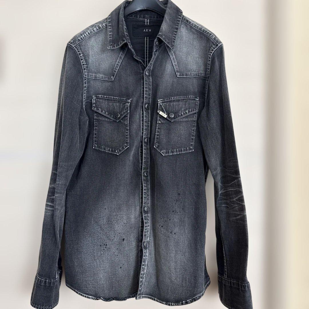 AKM グレー デニムシャツ