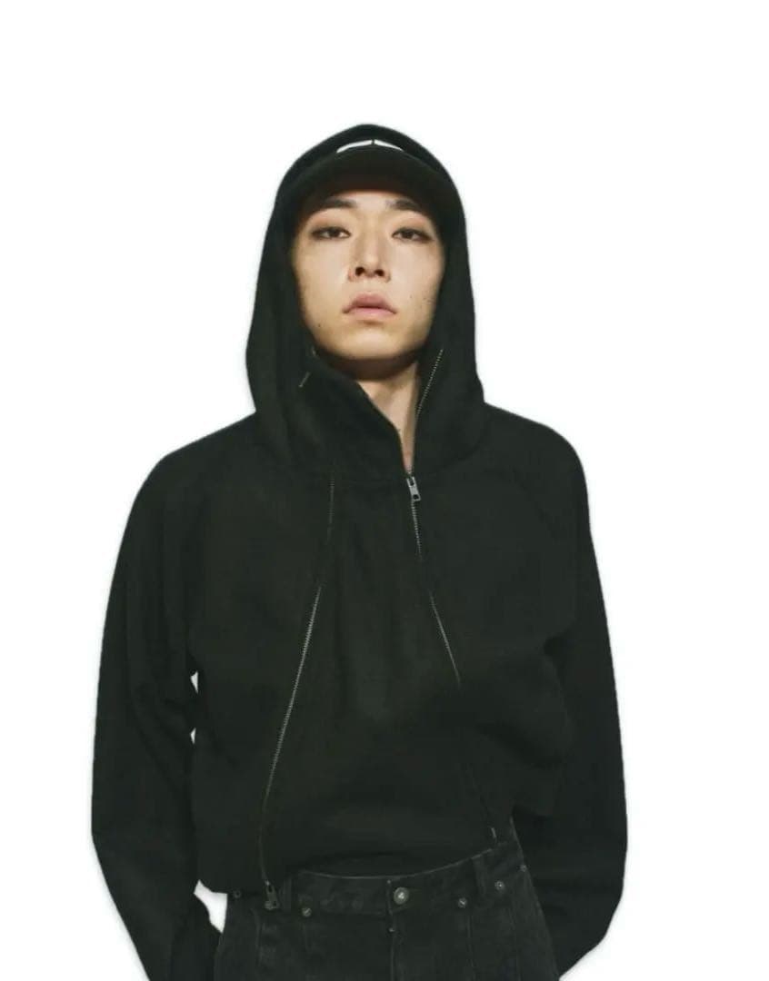 GOAT ESSENCE Melton Hooded Jacket ブラック