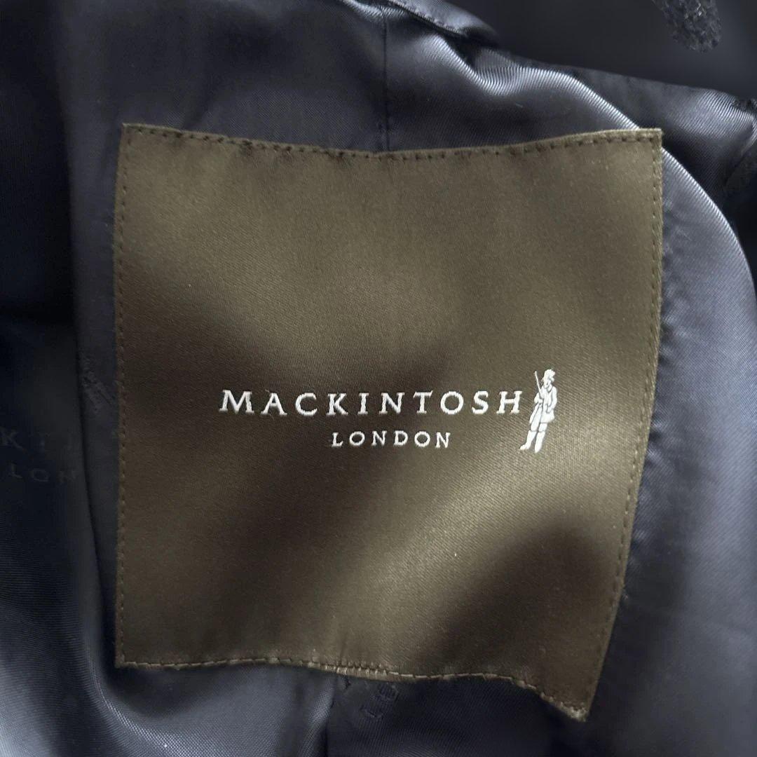 【美品】マッキントッシュロンドン　ステンカラーコートM ウール　ネイビー