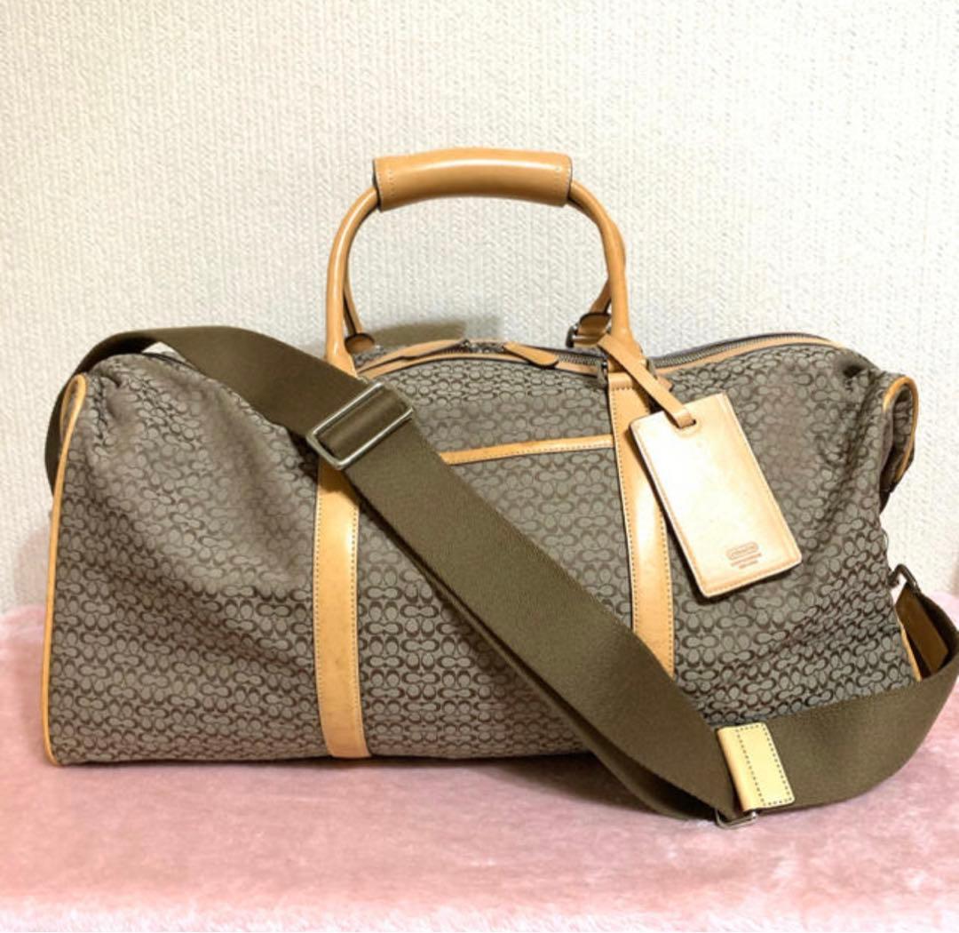 COACH コーチ✨ミニシグネチャー ボストンバッグ ✨ストラップ付き！