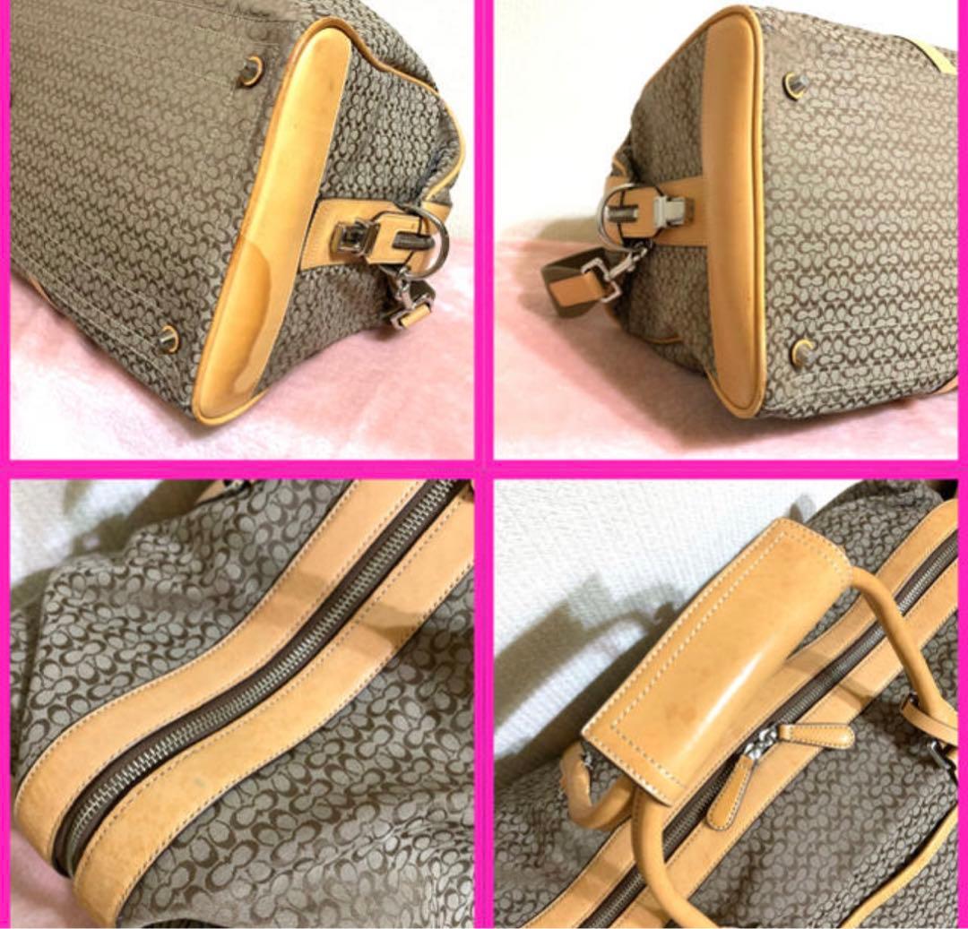 COACH コーチ✨ミニシグネチャー ボストンバッグ ✨ストラップ付き！