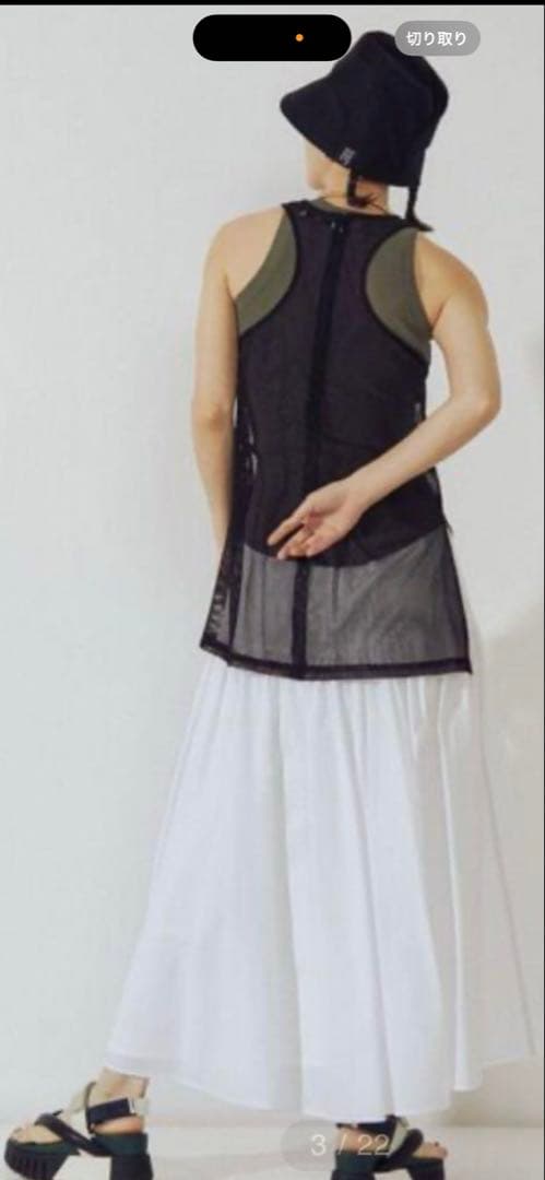 UN3D. メッシュタンクトップ ブラック F