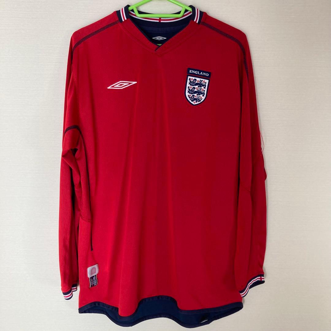 イングランド代表 ユニフォーム アウェイ UMBRO 赤/ネイビー 長袖 L相当