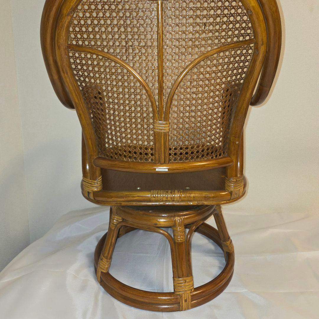 【専用ページ】籐 ラタン製 360度 回転座椅子 アームチェア レトロ