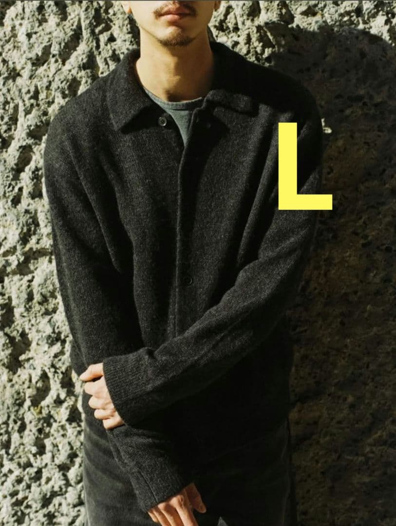 ALPACA KNIT SHIRT CARDIGAN Lサイズ