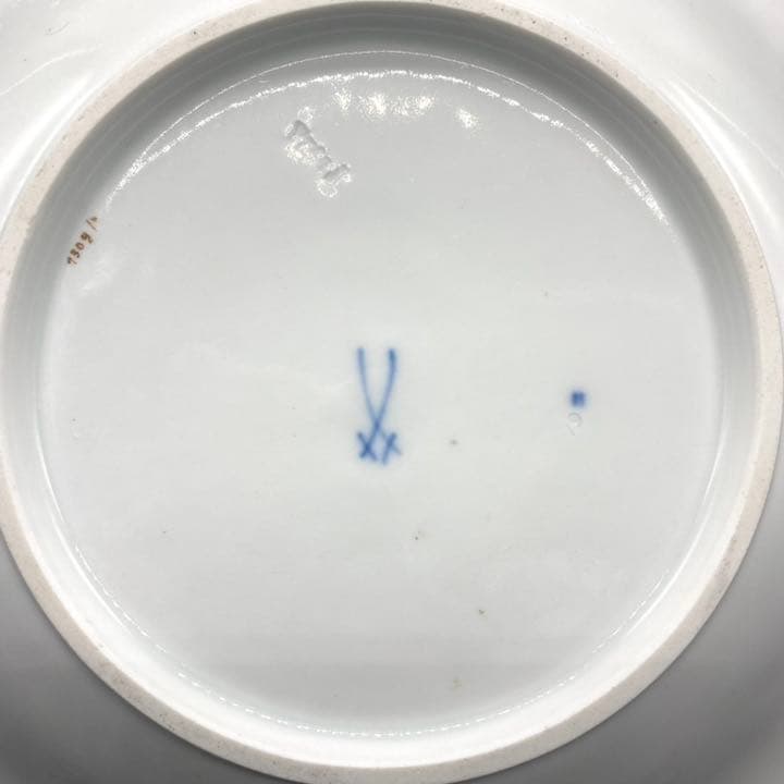 マイセン　Bフォーム　グランツゴールド　金彩　フラワー　プレート　飾り皿