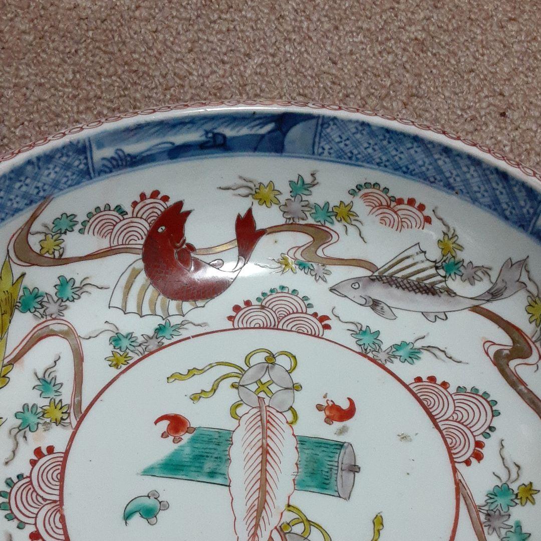 古い伊万里鉢皿椀/手描き水草魚貝吉祥紋/紅葉鯛宝珠/二重高台唐草紋/有田唐津焼