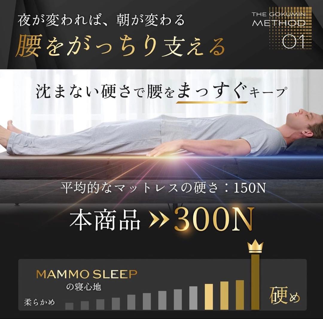 GOKUMIN マットレス 三つ折り シングル 10cm 硬め 70D 300N