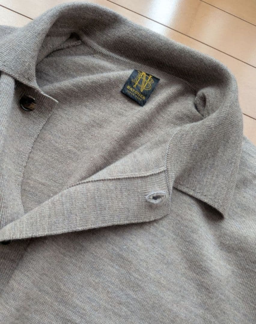 極美品24AW BATONER BABY WOOL POLO CARDIGAN
