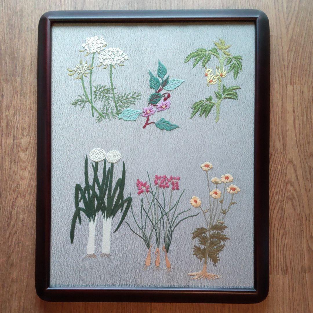 刺繍絵額縁入り