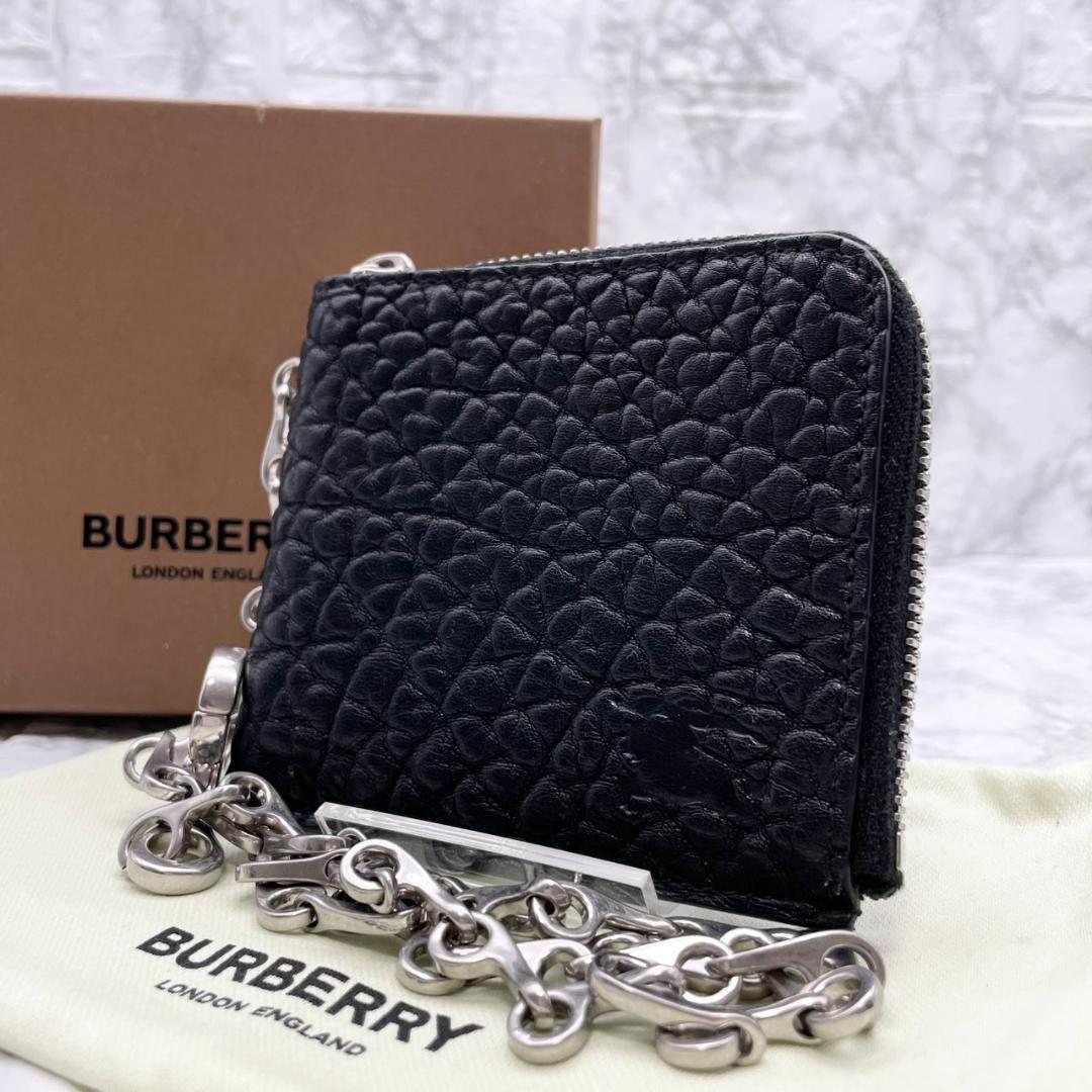 未使用級✨ Burberry バーバリー　財布 チェーン　ケース　ブラック