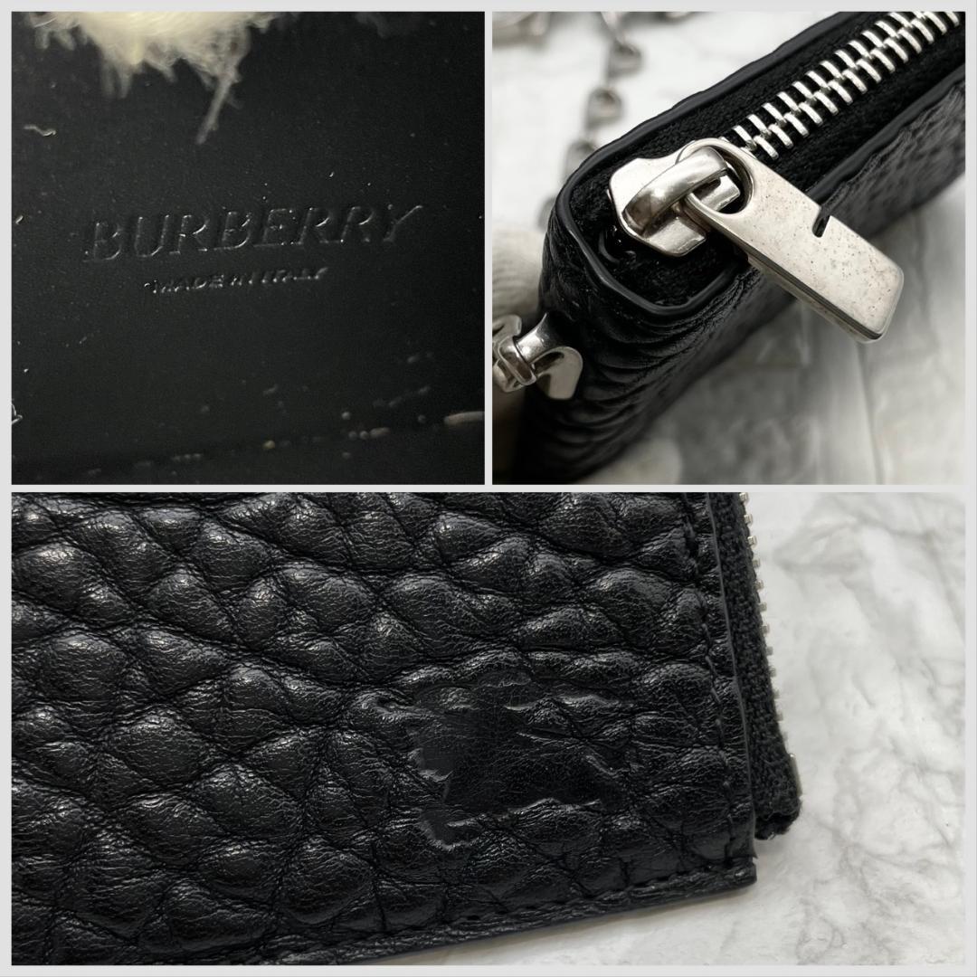 未使用級✨ Burberry バーバリー　財布 チェーン　ケース　ブラック