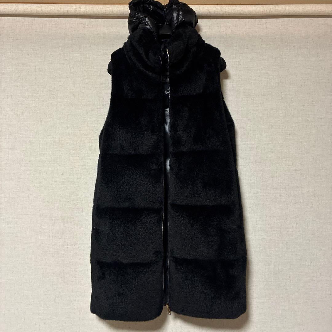 HERNO ブラック エコファーベスト　おしゃれ！梅田阪急店購入！完売　ブラック