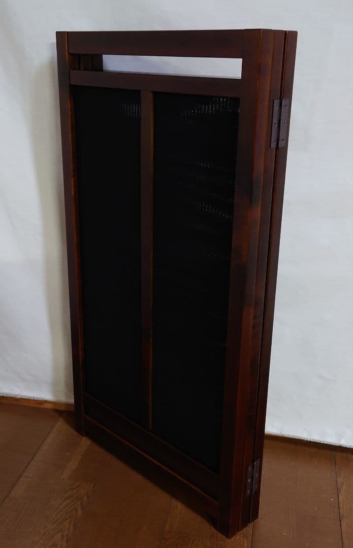 スクリーン　小さめ別注衝立3連パーテーションブラウンフレームブラック竹簾１台限定