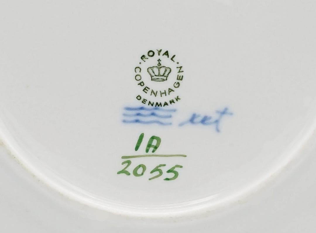 状態極良 ロイヤルコペンハーゲン グリーンフルーテッド ホテル仕様プレート 3客