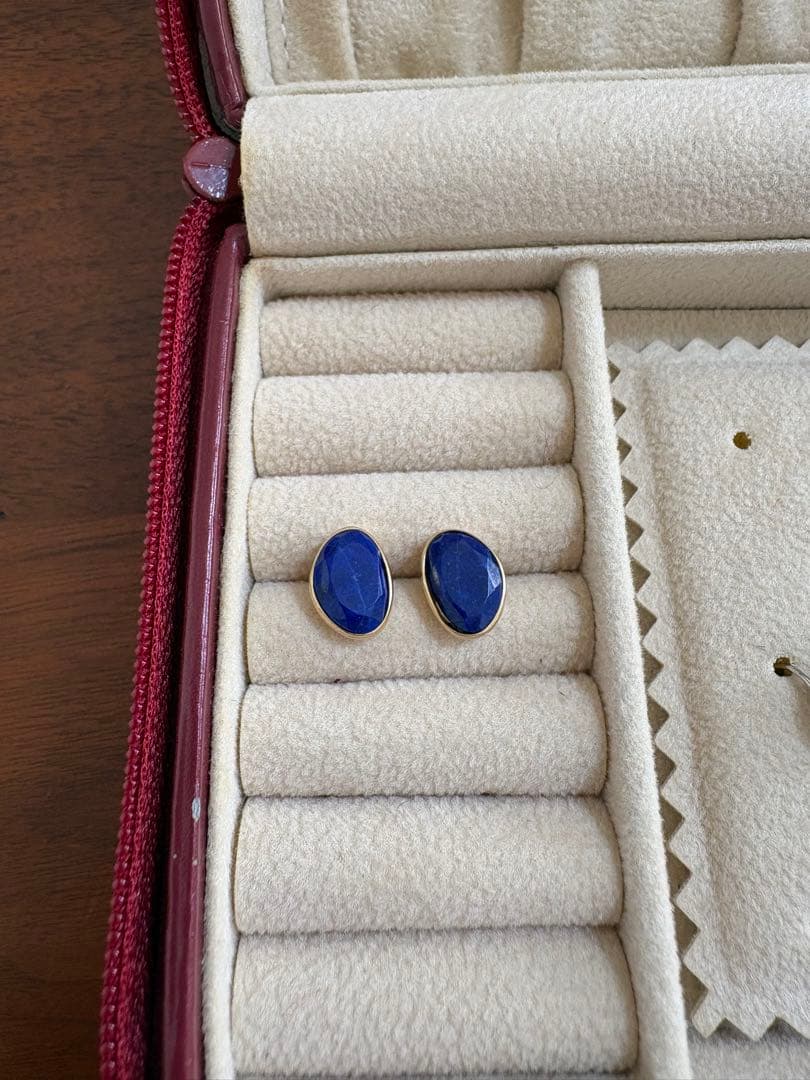 ☆ジュエリーツツミ☆ ラピスラズリ ピアス K10 イエローゴールド