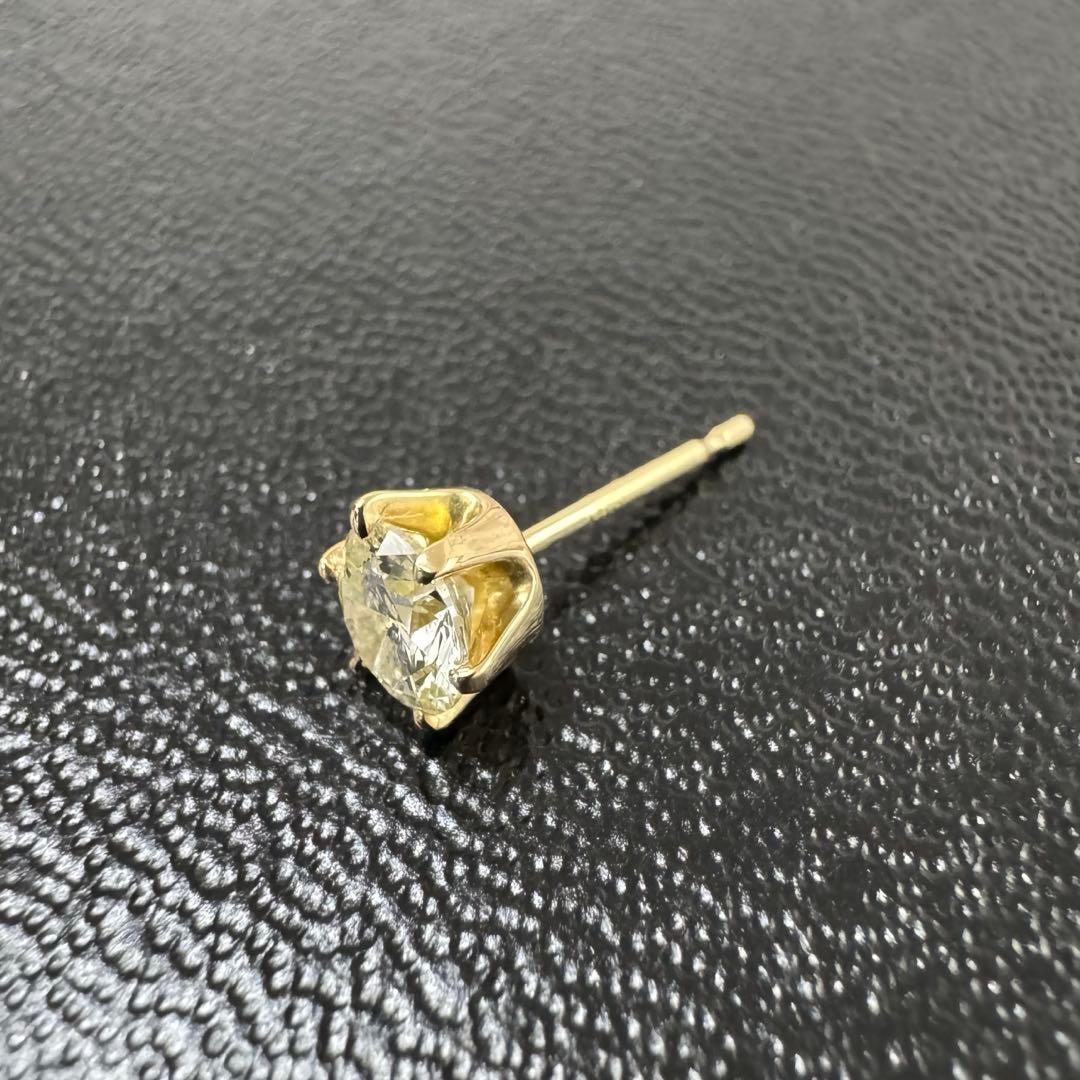 【限定大特価】K18 天然ダイヤモンド0.5ct片耳ピアス（鑑別書付）