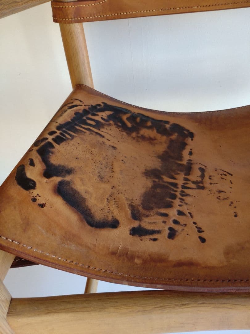 スパニッシュチェア モーエンセン フレデリシア ビンテージ ヌメ革 オーク