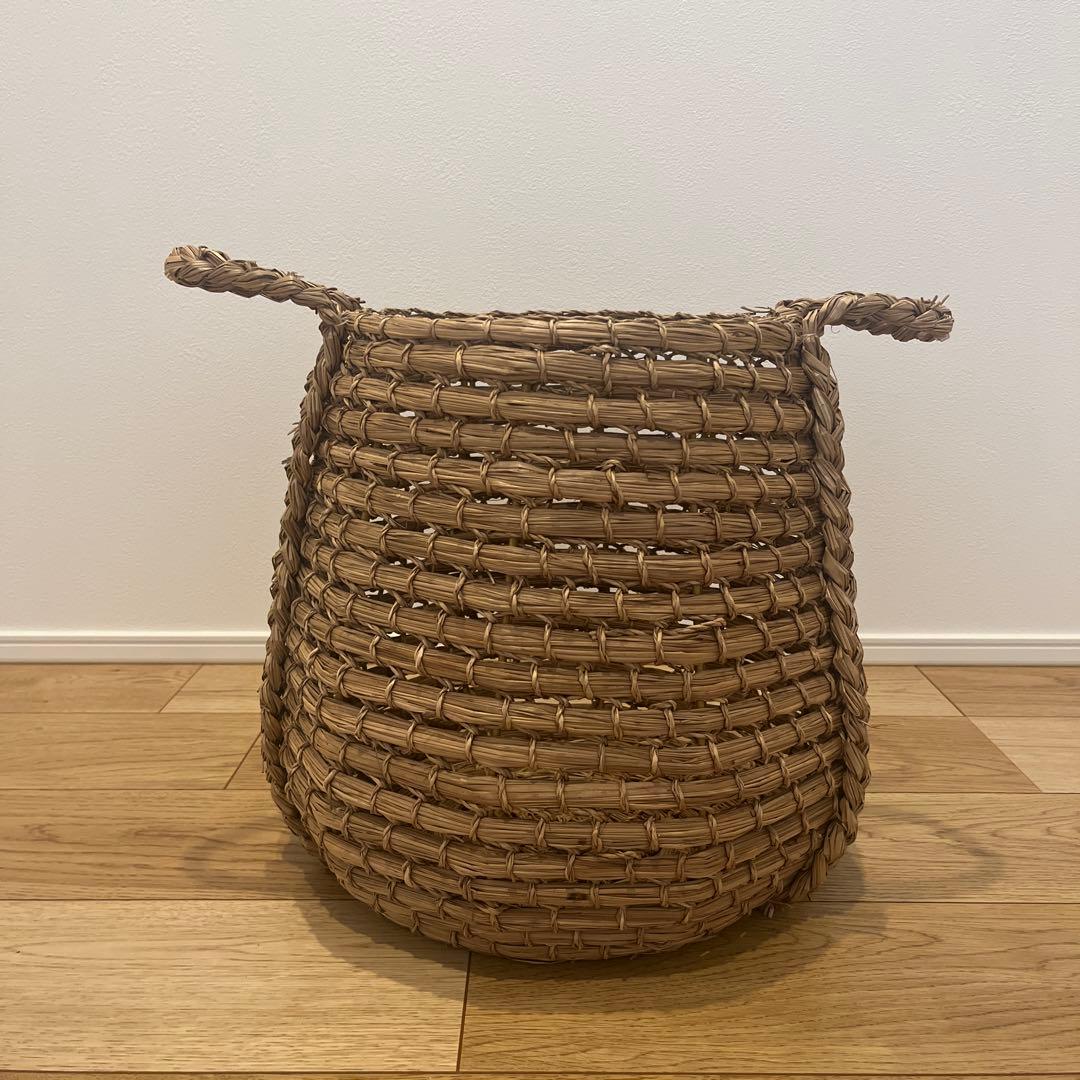 古道具　アンティーク　バスケット ハンドル付き　鉢カバー