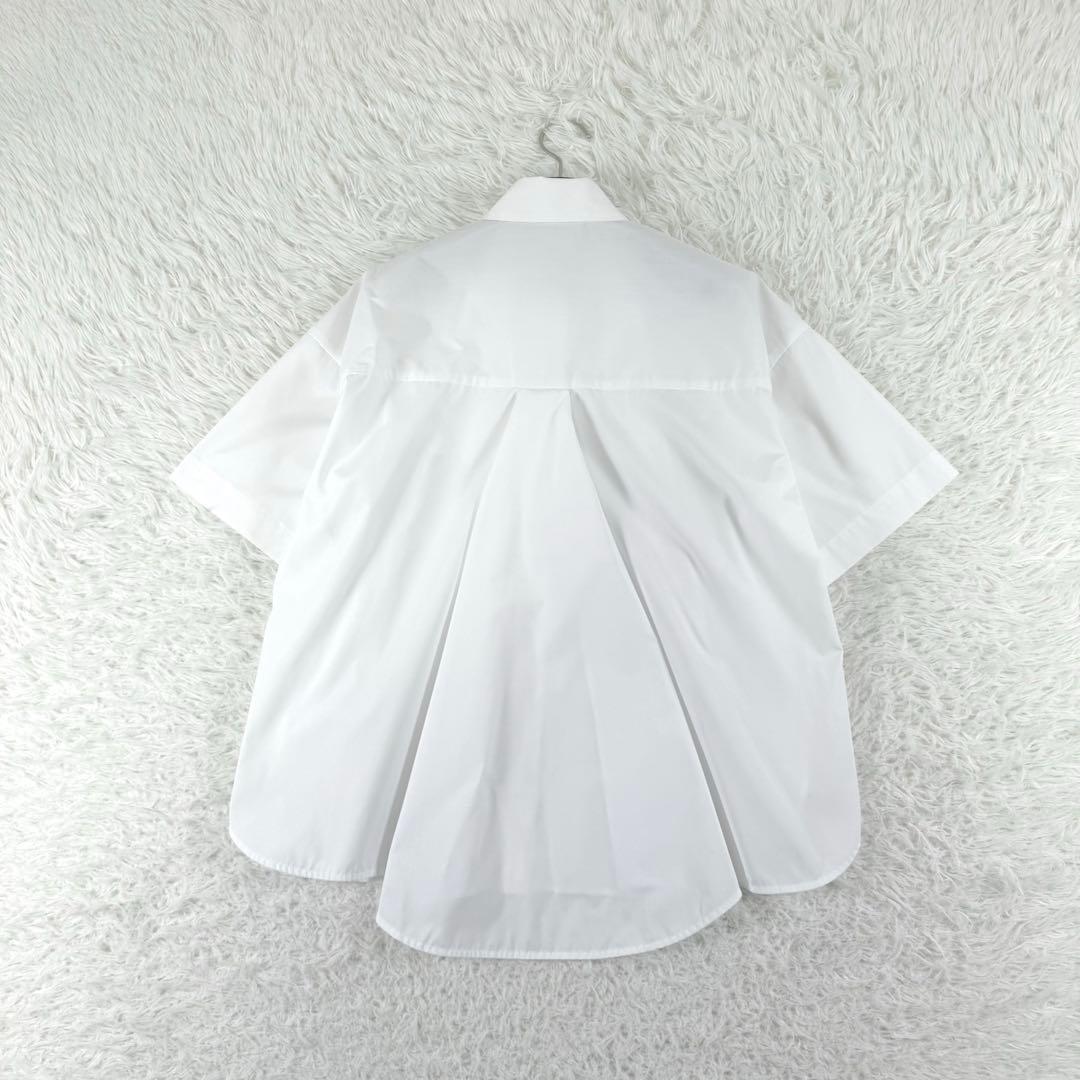 完売品 エンフォルド スクエアシャツ ドレープ ホワイト 洗える Mサイズ