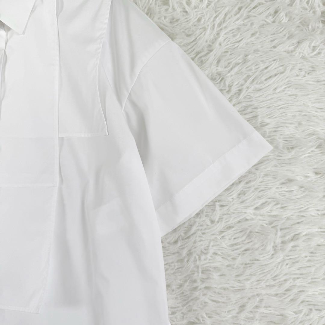 完売品 エンフォルド スクエアシャツ ドレープ ホワイト 洗える Mサイズ