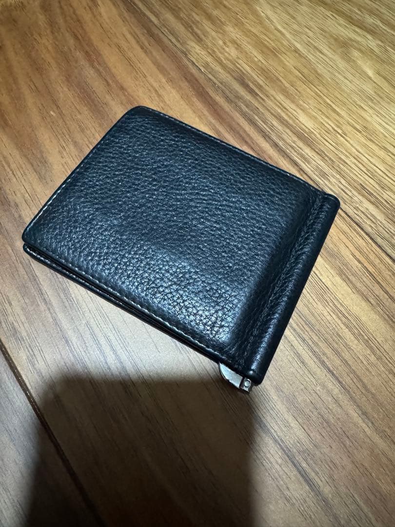 PRADA プラダ レザー マネークリップ 財布 二つ折り 黒 正規品　箱無し