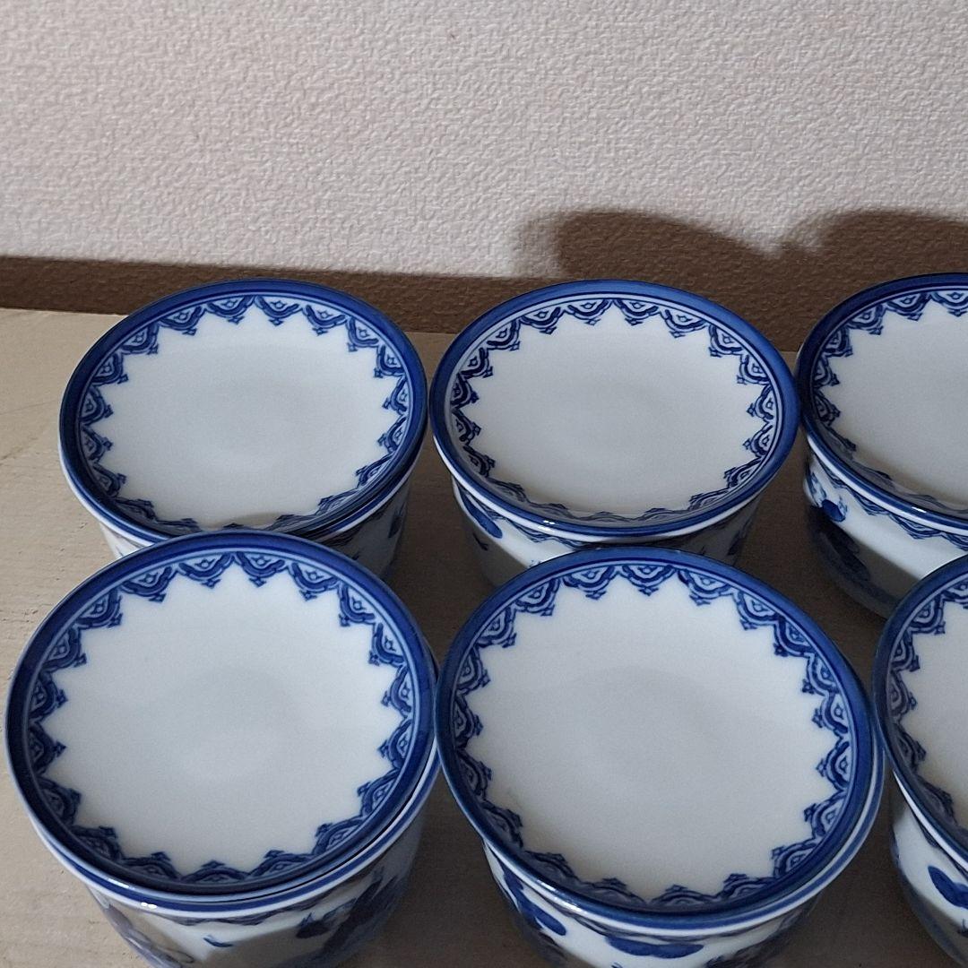 有田焼　鍋島焼　華山　蓋付き　小鉢　陶器　藍色染　付三人唐子柄　ヴィンテージ