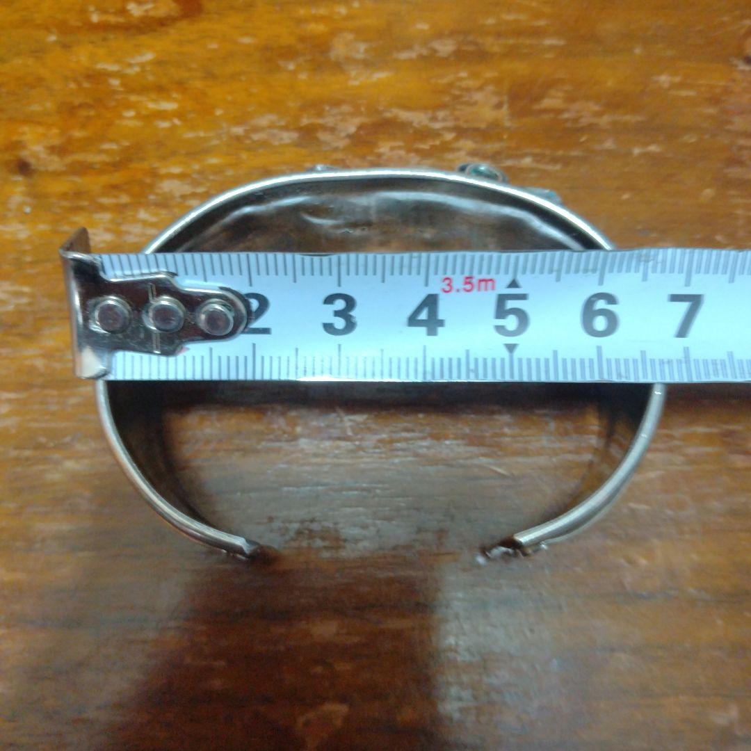 ナバホ『マイクトーマスJr 』作 ベアクロー ターコイズ 赤珊瑚 バングル