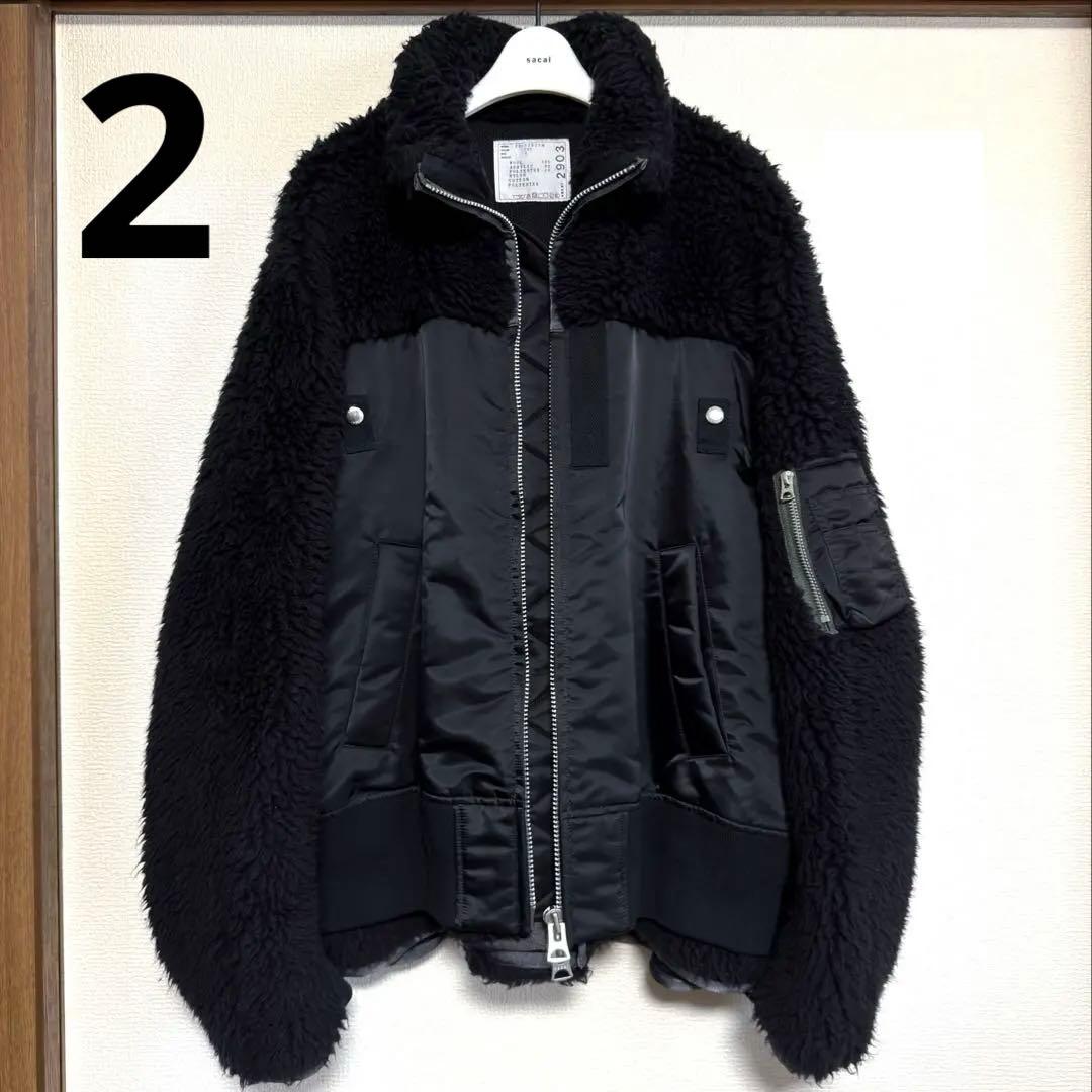 極美品sacai ボアフリース MA1 NylonTwillBlouson 2