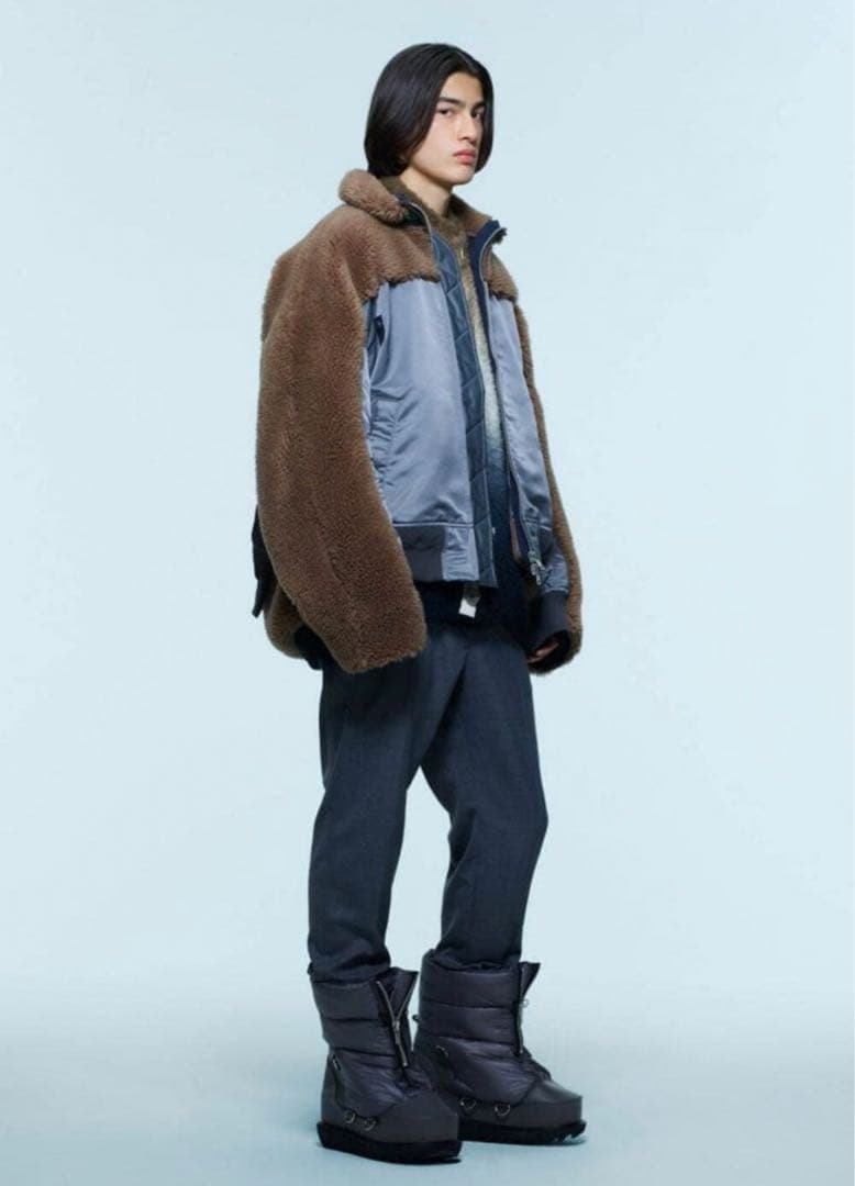 極美品sacai ボアフリース MA1 NylonTwillBlouson 2