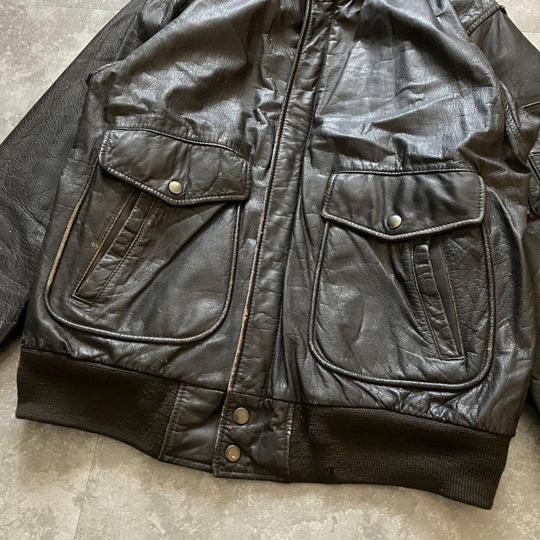 80s90s vintage A-2 flight leather JKT 牛革