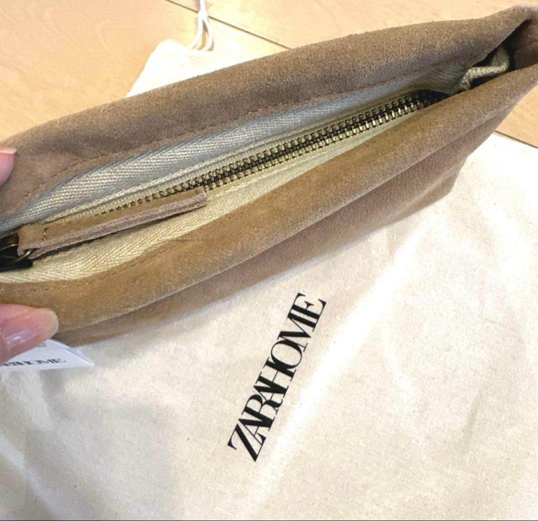 zara  完売 スエード コスメティックポーチ 化粧 スウェード 新品