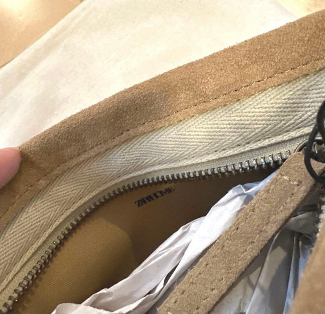 zara  完売 スエード コスメティックポーチ 化粧 スウェード 新品