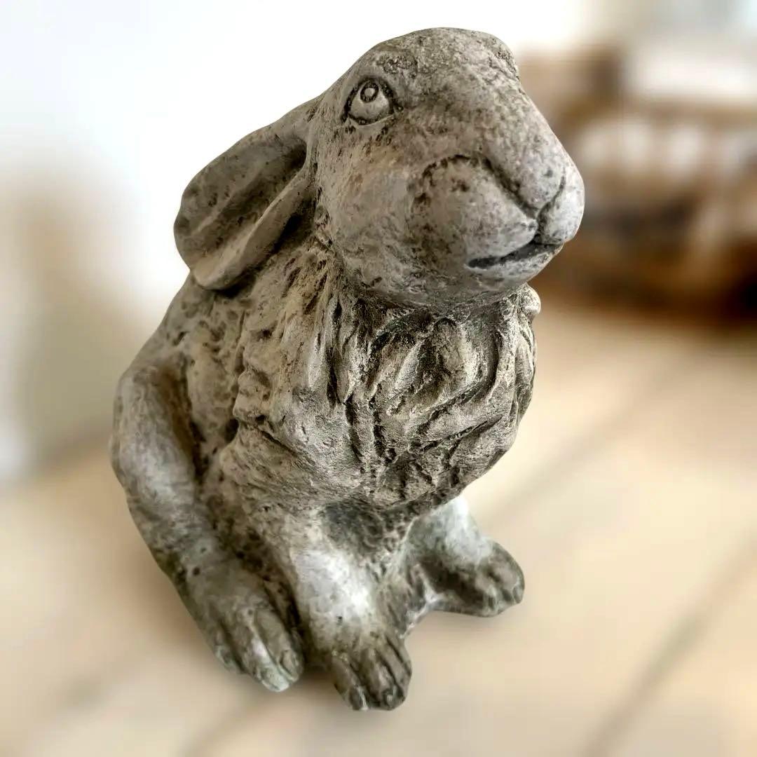 英国ガーデンオーナメントコンクリートウサギ