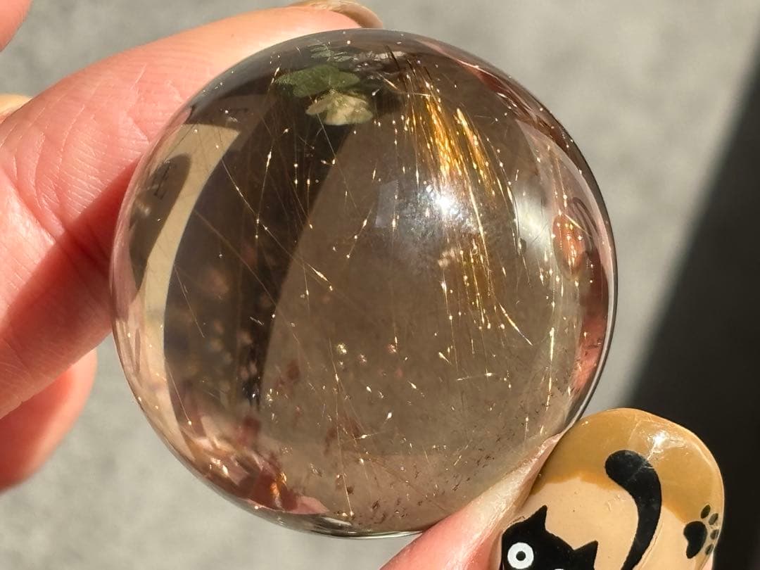 《水跡空洞×白い内包物入り＊ゴールドルチル＆スモーキースフィア》