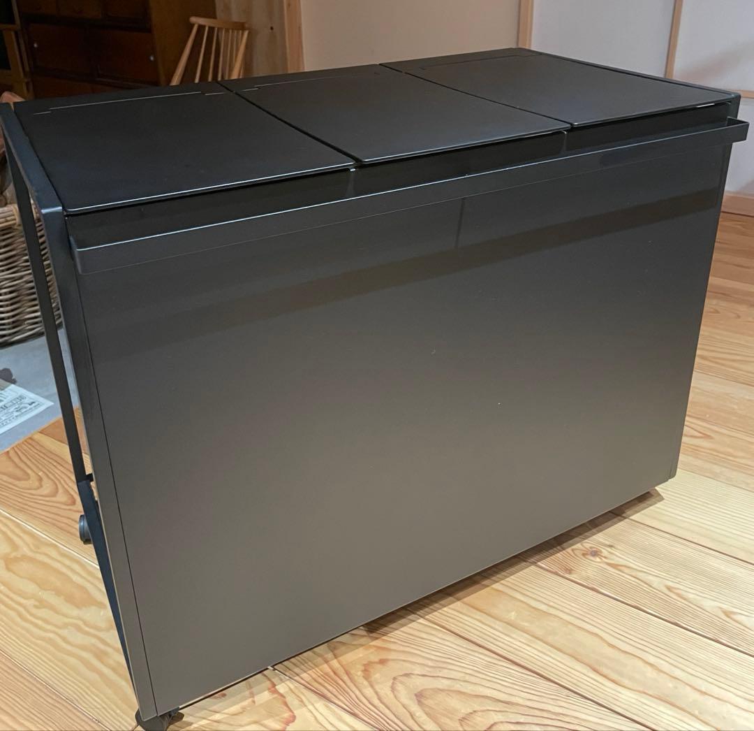 山崎実業(Yamazaki) 蓋付き 目隠し 3分別 ダストワゴン 45L