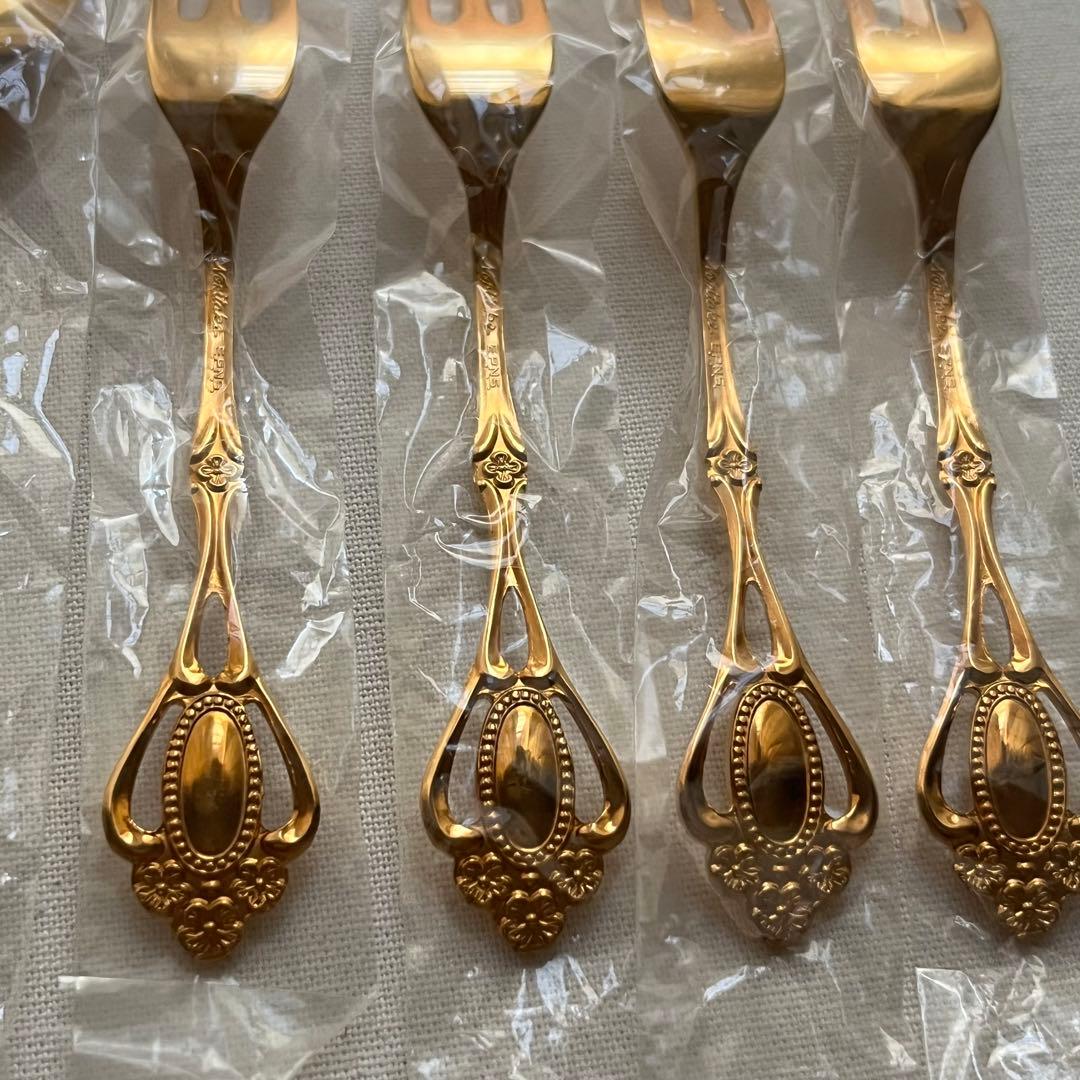 ノリタケ クリスティーヌ ゴールド ティースプーン ヒメフォーク カトラリー