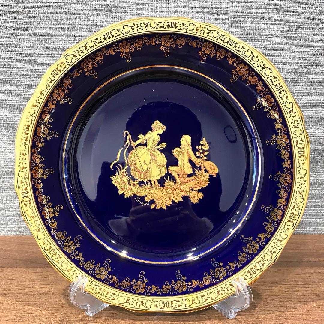 【LimogesCastel France】リモージュ　プレート22K金彩飾り皿
