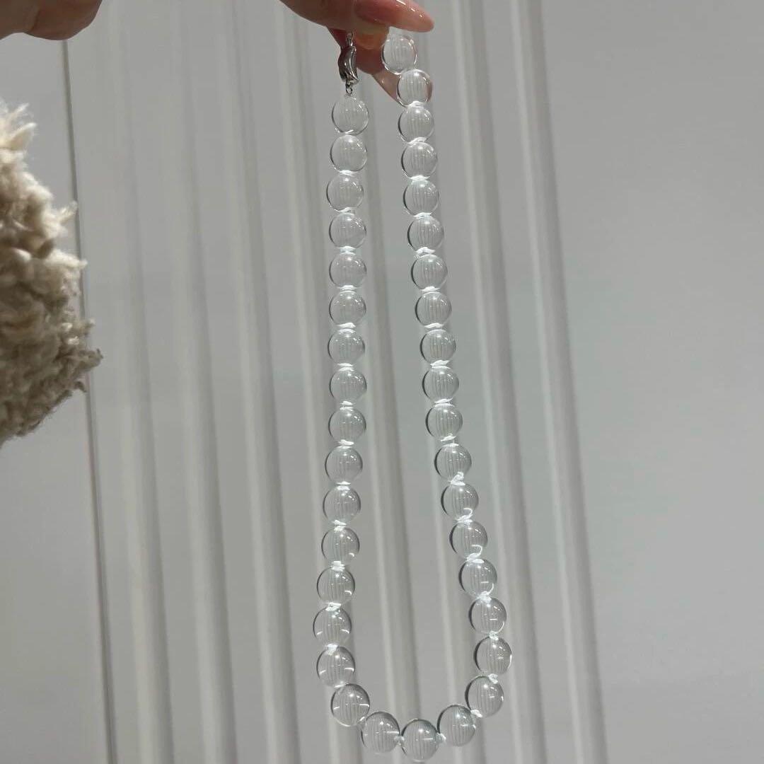 Geree　天然石 本水晶 ネックレス 大粒 氷種 透き通る輝き 浄化