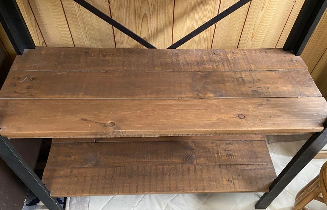 【アンティーク風】コンソールシェルフ3段　オープンラック北欧　ローラック