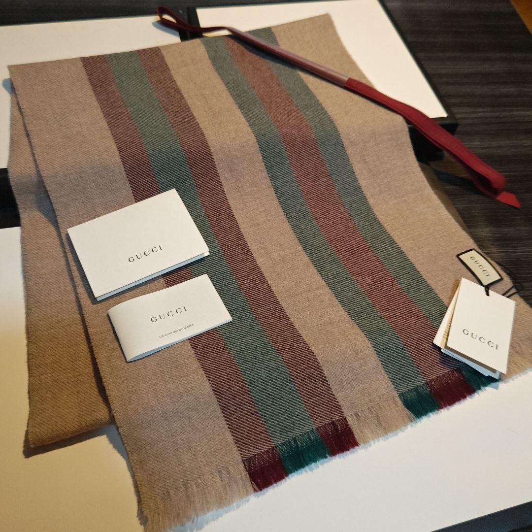 ❤極美品箱付き❤GUCCI マフラー ストール スカーフ❤ベージュ❤