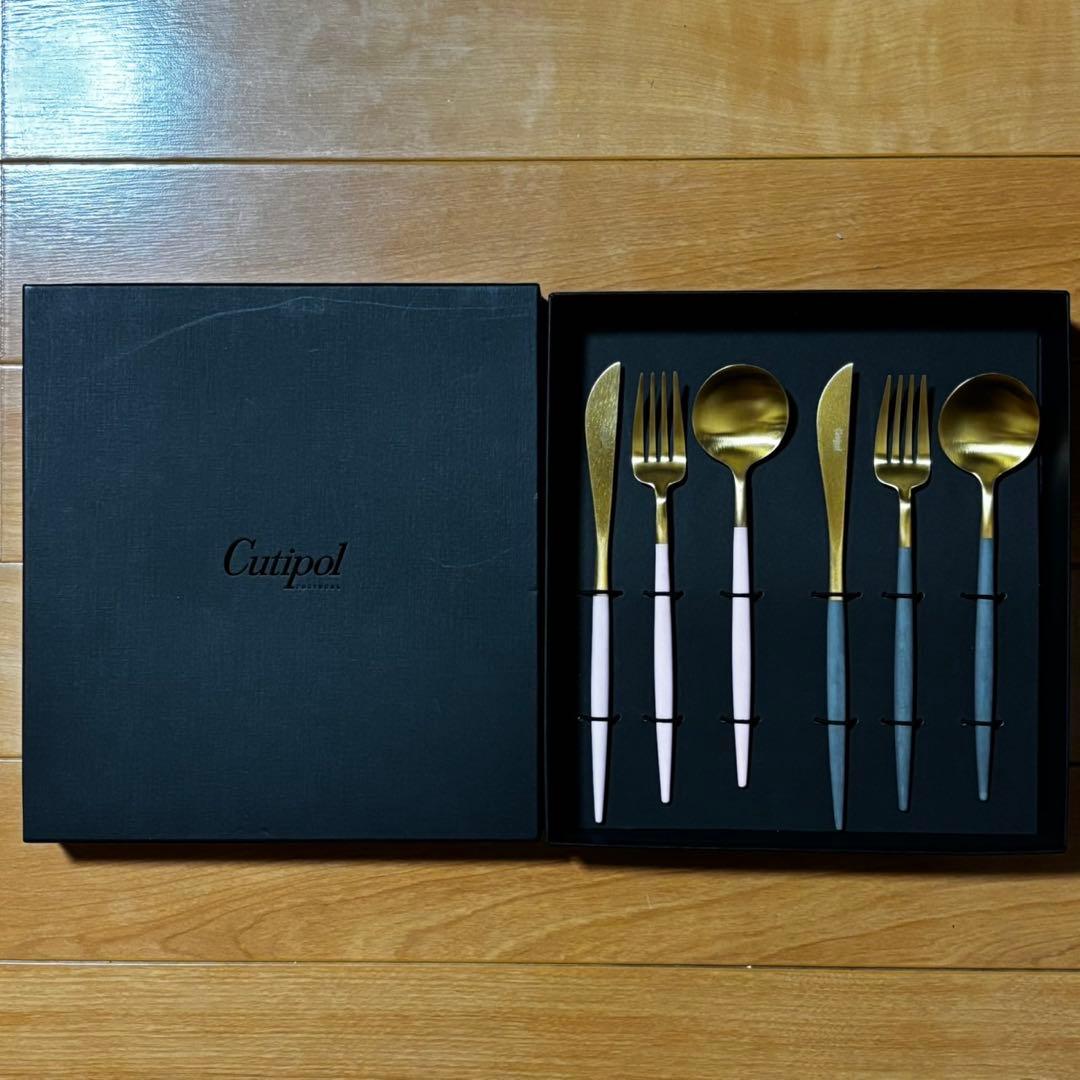 新品 クチポール ゴールド　スプーン フォーク ナイフ 6pセット
