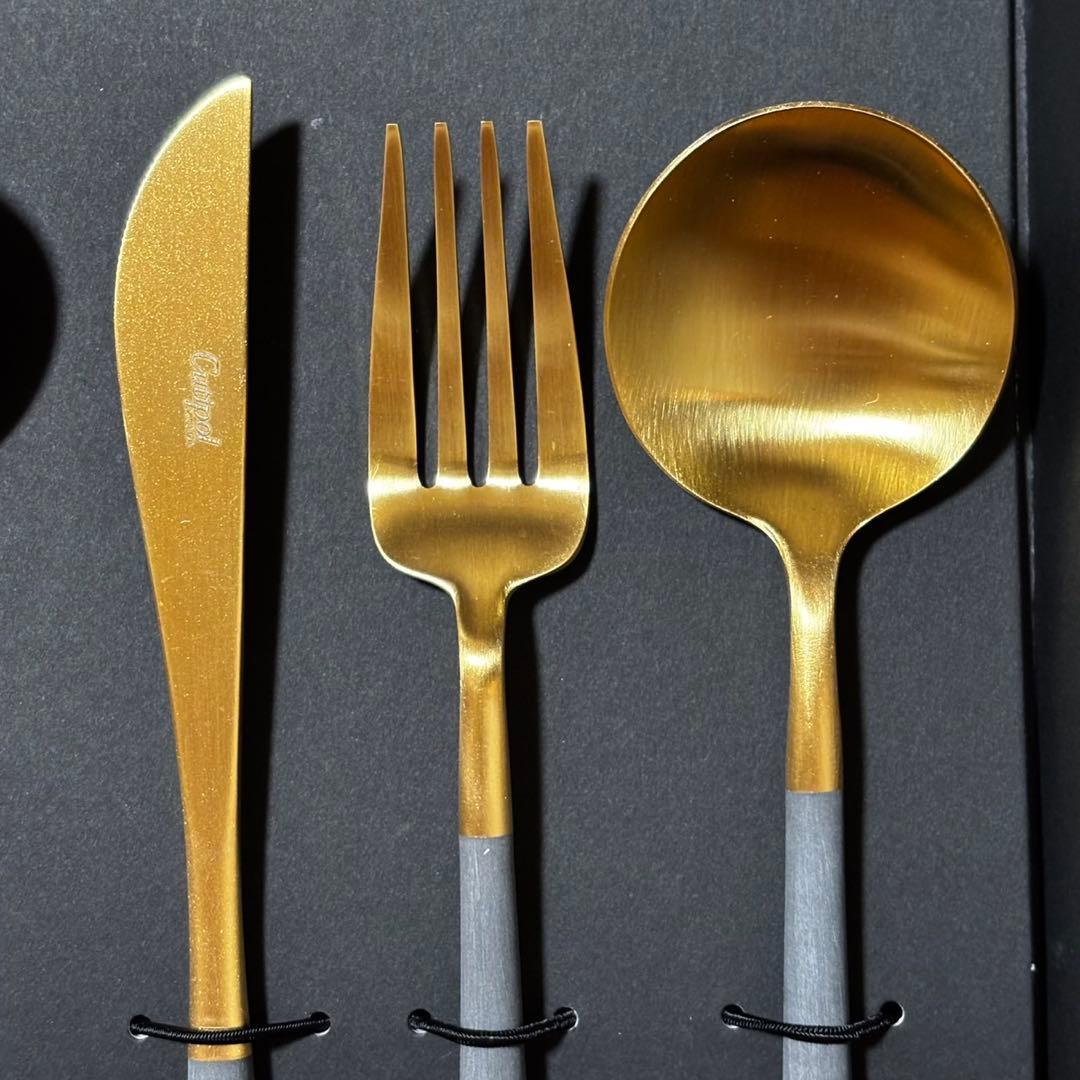 新品 クチポール ゴールド　スプーン フォーク ナイフ 6pセット
