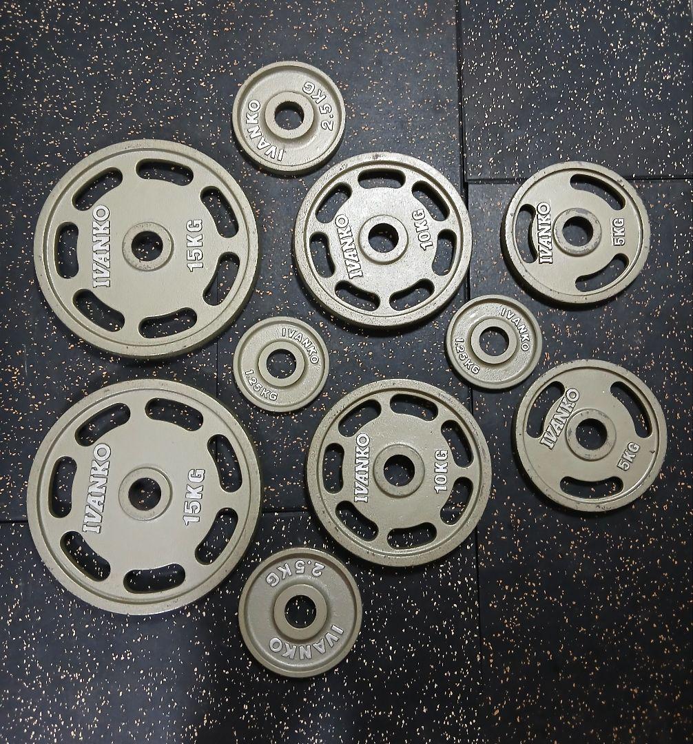 IVANKOイヴァンコ オリンピックプレートセット計67.5kg 穴径50mm