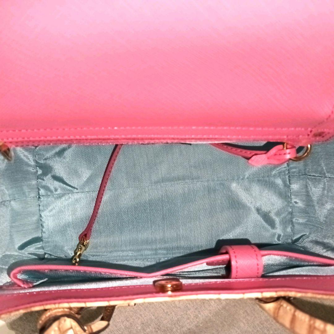 【未使用品】ADMJ クロコ型押し　ミニトートバッグ　ロゴ　ベージュ