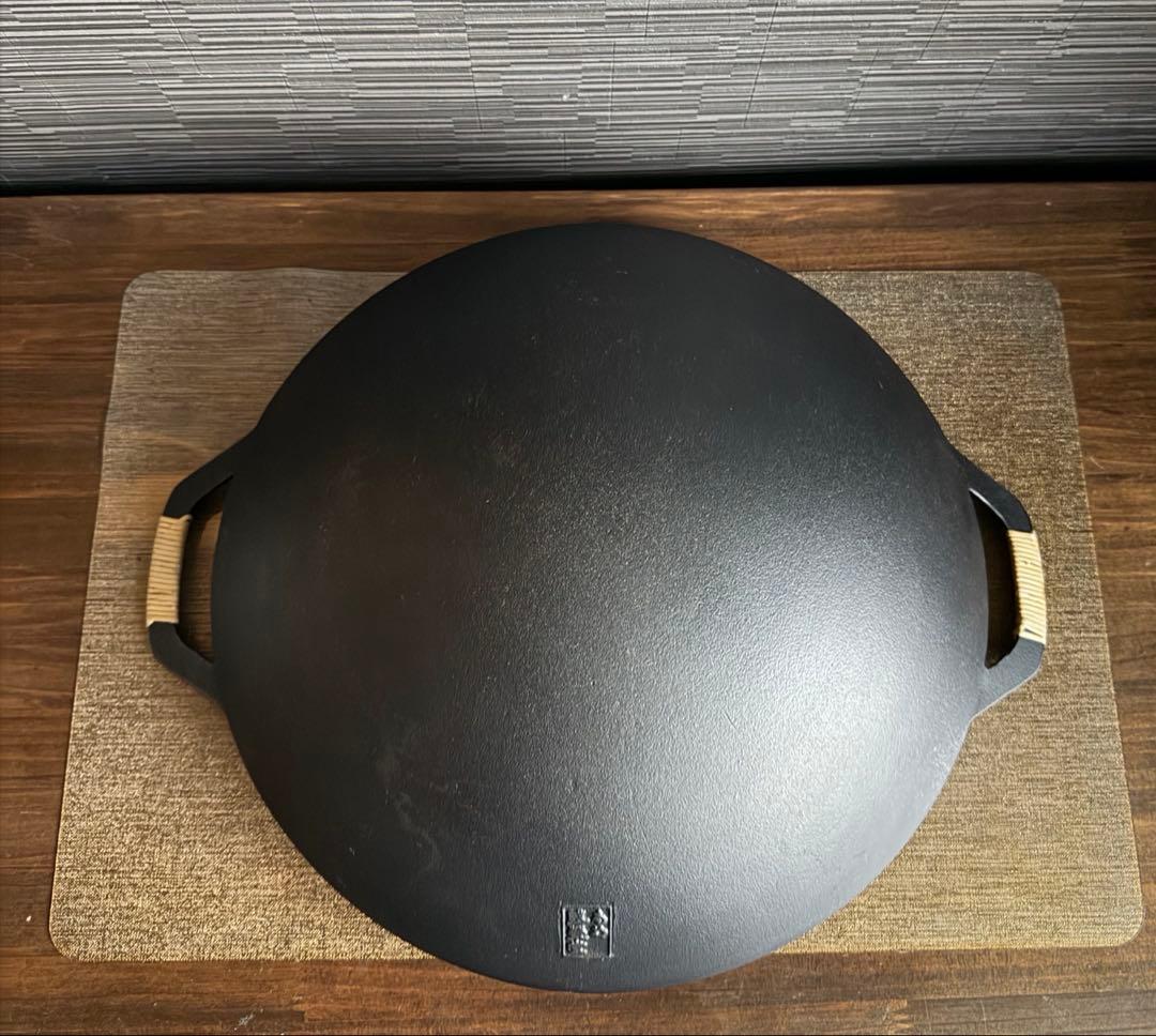 岩鋳　南部鉄器　盛栄堂　中華鍋　33cm 両手鍋　新品未使用品