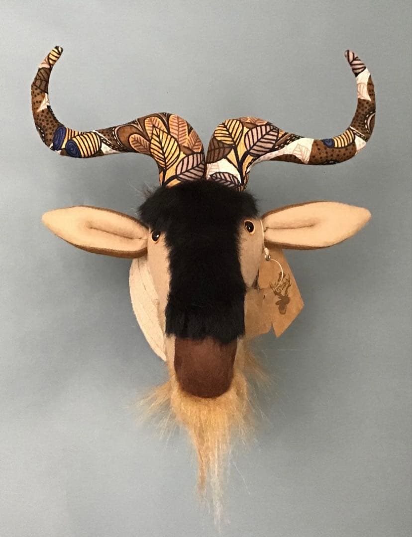 動物の壁飾りANIMAL TROPHY Gnu (S.size) アフリカ柄