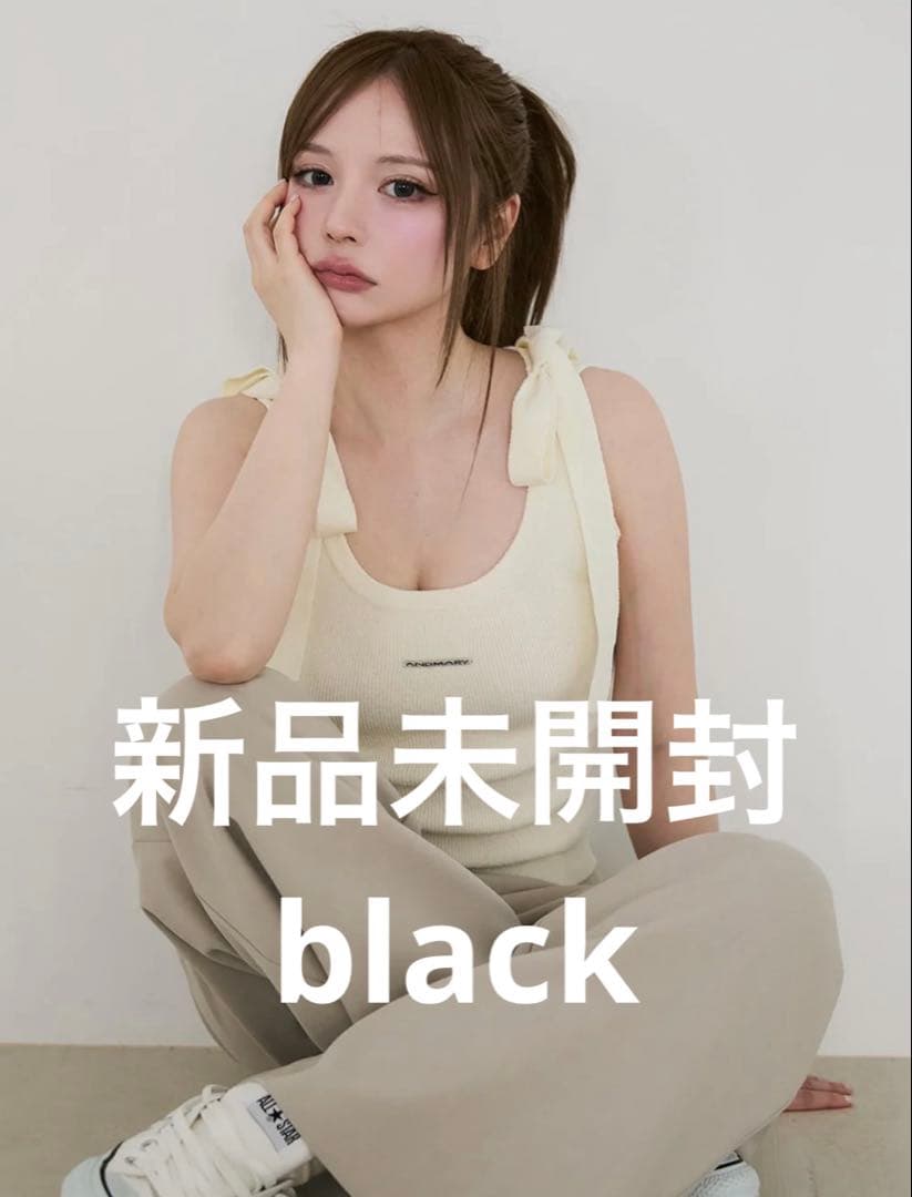 【新品】andmary Avrill ribbon tops black