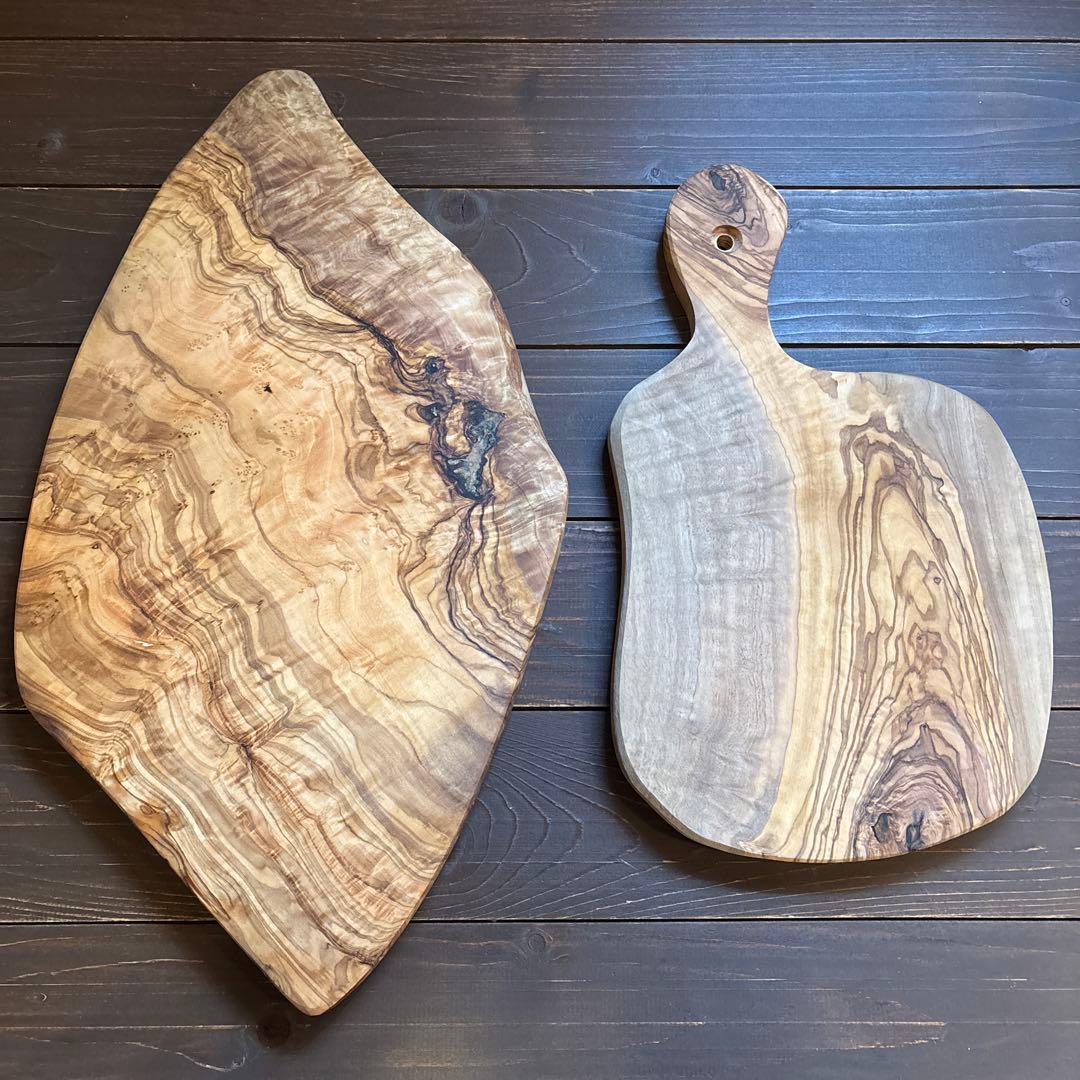 オリーブの木　まな板　超幅広+持ち手付